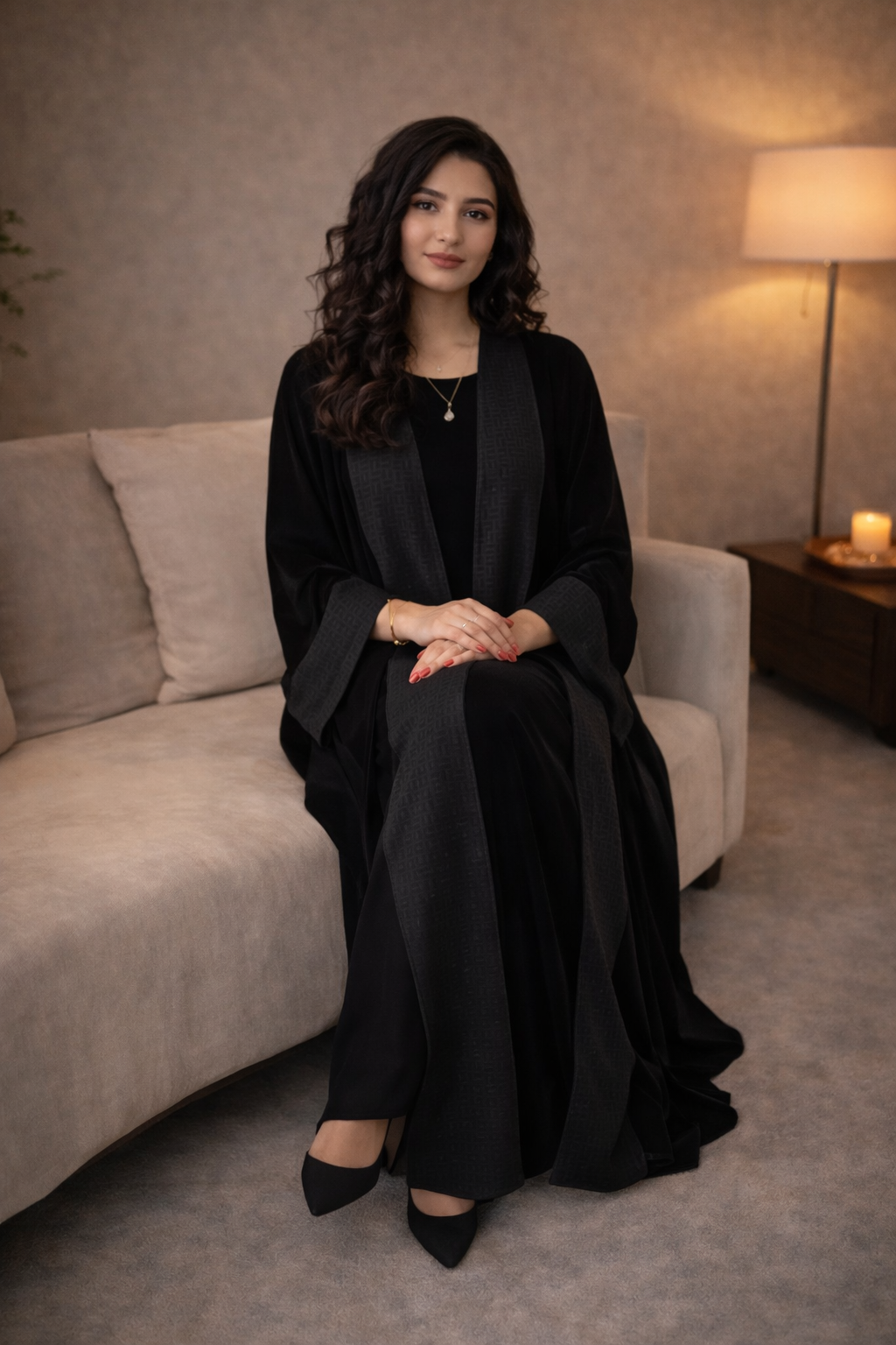 VELVET OPEN ABAYA - HAFSAH