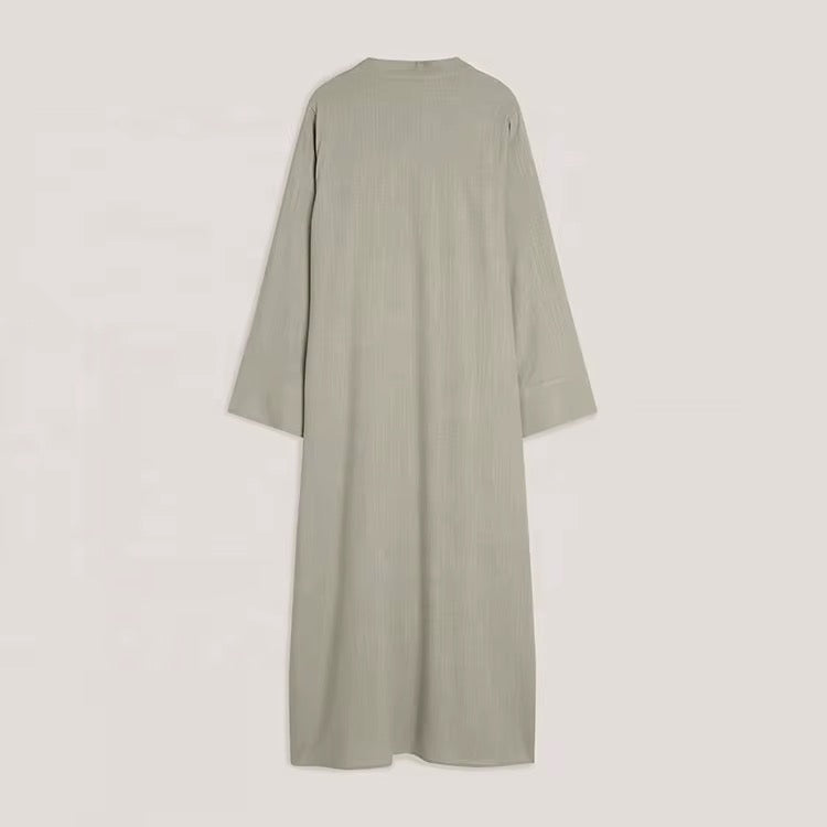 THE MINIMAL WIDE SLEEVE LINEN CLOSED ABAYA