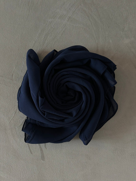 LUXURY CHIFFON HIJAB - NAVY BLUE