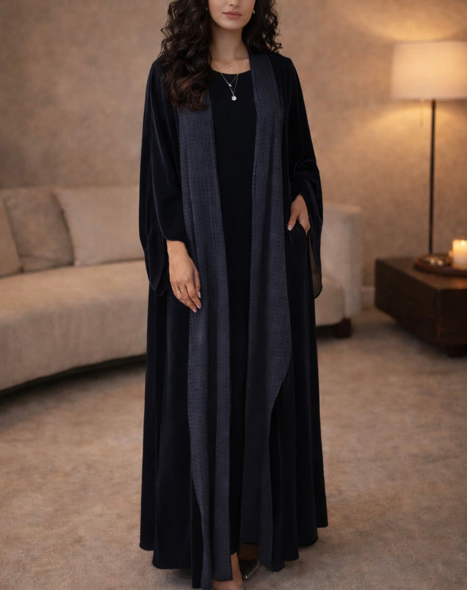 VELVET OPEN ABAYA - HAFSAH