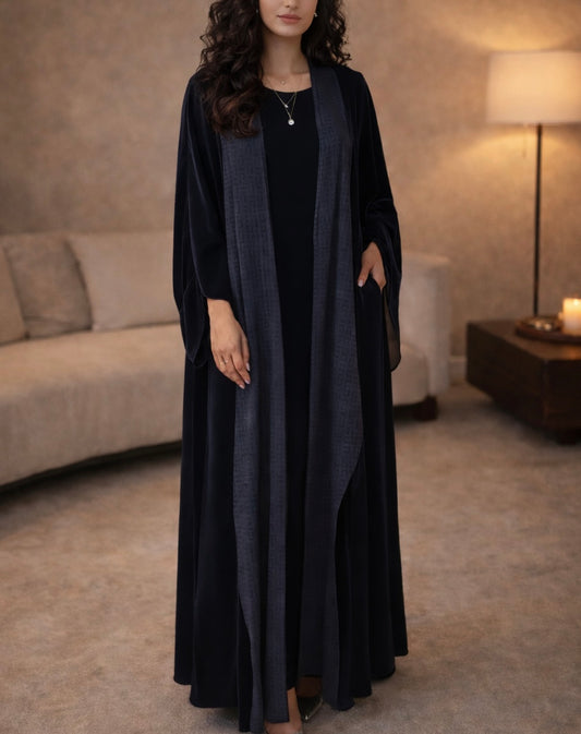 VELVET OPEN ABAYA - HAFSAH