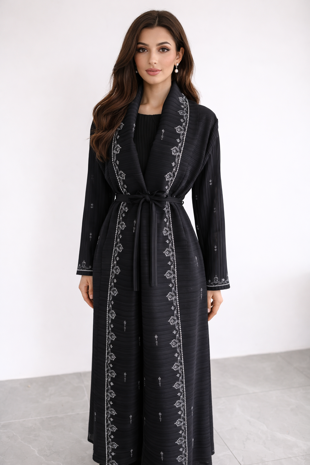 NAVY BLUE OPEN ABAYA - YUSRA