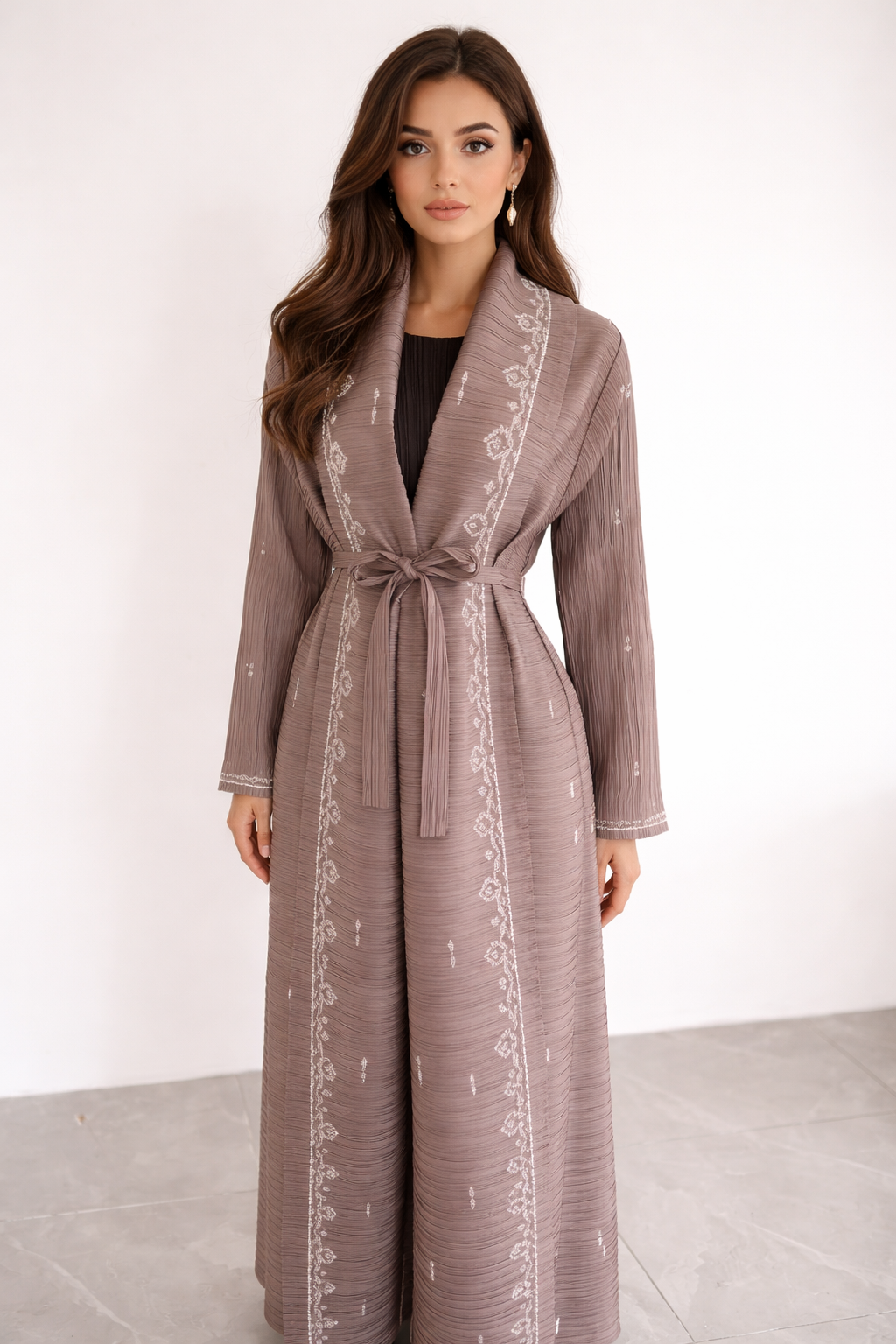 NAVY BLUE OPEN ABAYA - YUSRA