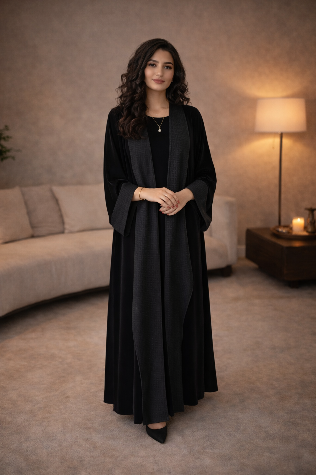 VELVET OPEN ABAYA - HAFSAH