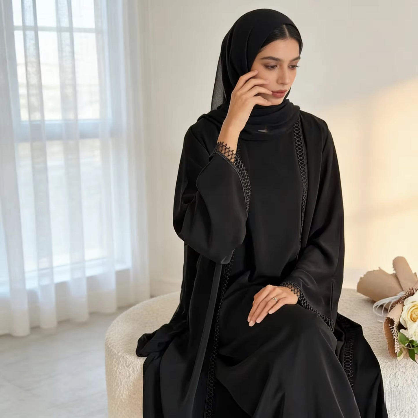 2 PIECE OPEN ABAYA - SALSABEEL