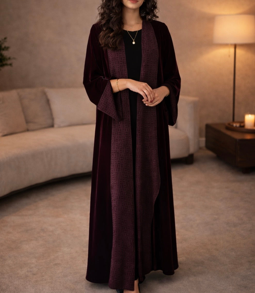VELVET OPEN ABAYA - HAFSAH