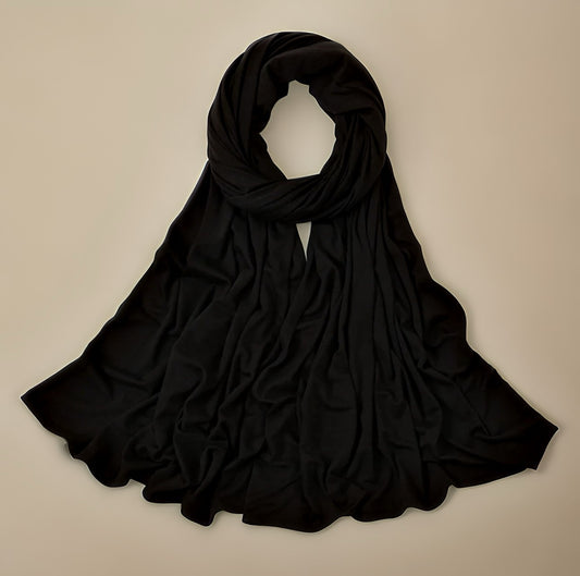 Jersey Bamboo Hijab - Black
