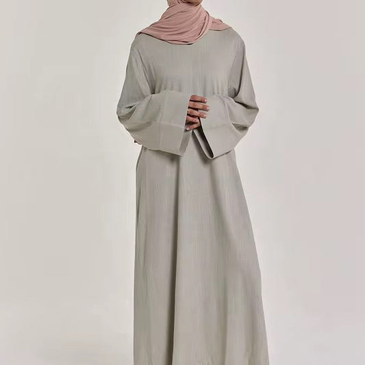 THE MINIMAL WIDE SLEEVE LINEN CLOSED ABAYA